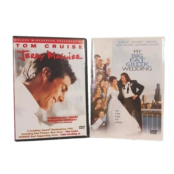 Jerry Maguire & My Big Fat Greek Wedding DVD Set Tom Cruise Nia Vardalos - Picture 1 of 2